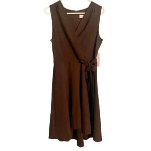 Emma & Michele Black Faux Wrap Dress